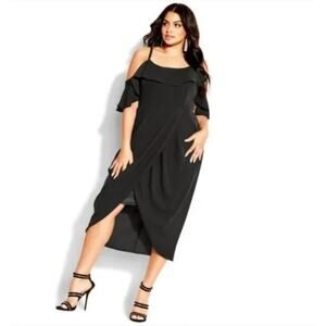 City Chic Black Midi Dress